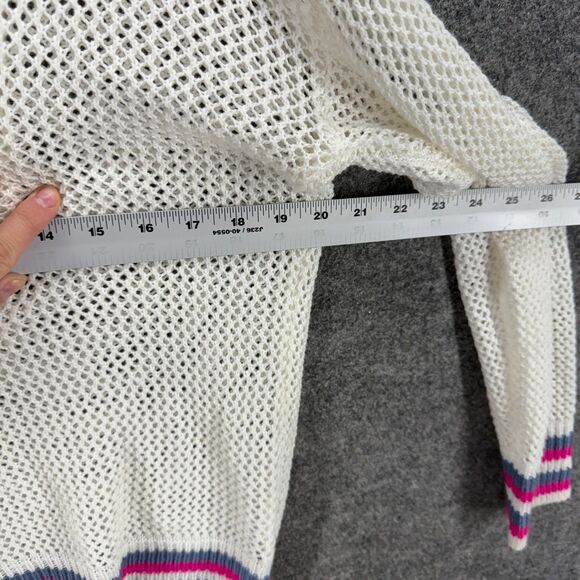 Ee:some Hoodie Women S/M White Crochet Hooded Long Sleeve Pullover Acrylic - Picture 5 of 7